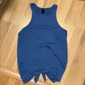 Blue tank top workout